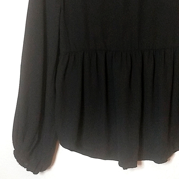 Floral Embroidered Boho Babydoll Barrel Sleeve Top Size Small - Picture 11 of 13